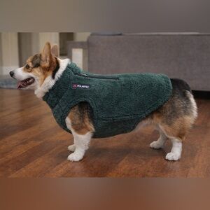 Berkshire Polartec Green 1/4 Zip Velcro Dog Fleece Vest Size M NWT